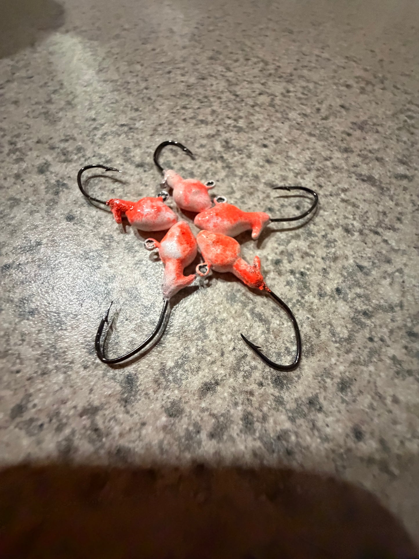 5 Orange Dream 1/16oz Minnow Head Jigs #4 Hooks